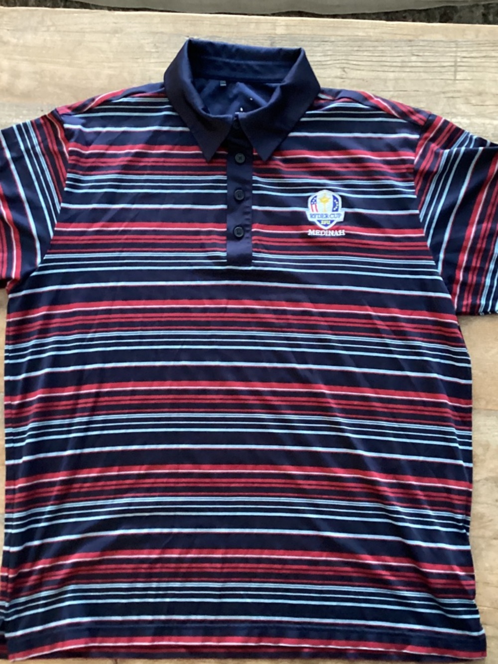 Men's Navy & Red Striped Polo Shirt